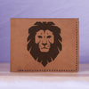 Men's Lion Tatoo Style Natural Genuine Leather Blocking Bifold Wallet MHLT_01_BRN
