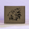 Men's Tribal Tiger Abstract Genuine Leather Blocking Bifold Wallet MHLT_01_GRN
