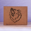 Men's Sharp Abstract Handmade Genuine Leather Blocking Bifold Wallet MHLT_01_BRN