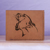 Men's Sharp Abstract Handmade Genuine Leather Blocking Bifold Wallet MHLT_01_BRN