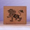 Men's Sharp Abstract Handmade Genuine Leather Blocking Bifold Wallet MHLT_01_BRN