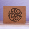 Men's Yin Yang Handmade Genuine Leather Blocking Bifold Wallet MHLT_01_BRN