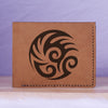 Men's Yin Yang Handmade Genuine Leather Blocking Bifold Wallet MHLT_01_BRN