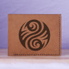 Men's Yin Yang Handmade Genuine Leather Blocking Bifold Wallet MHLT_01_BRN