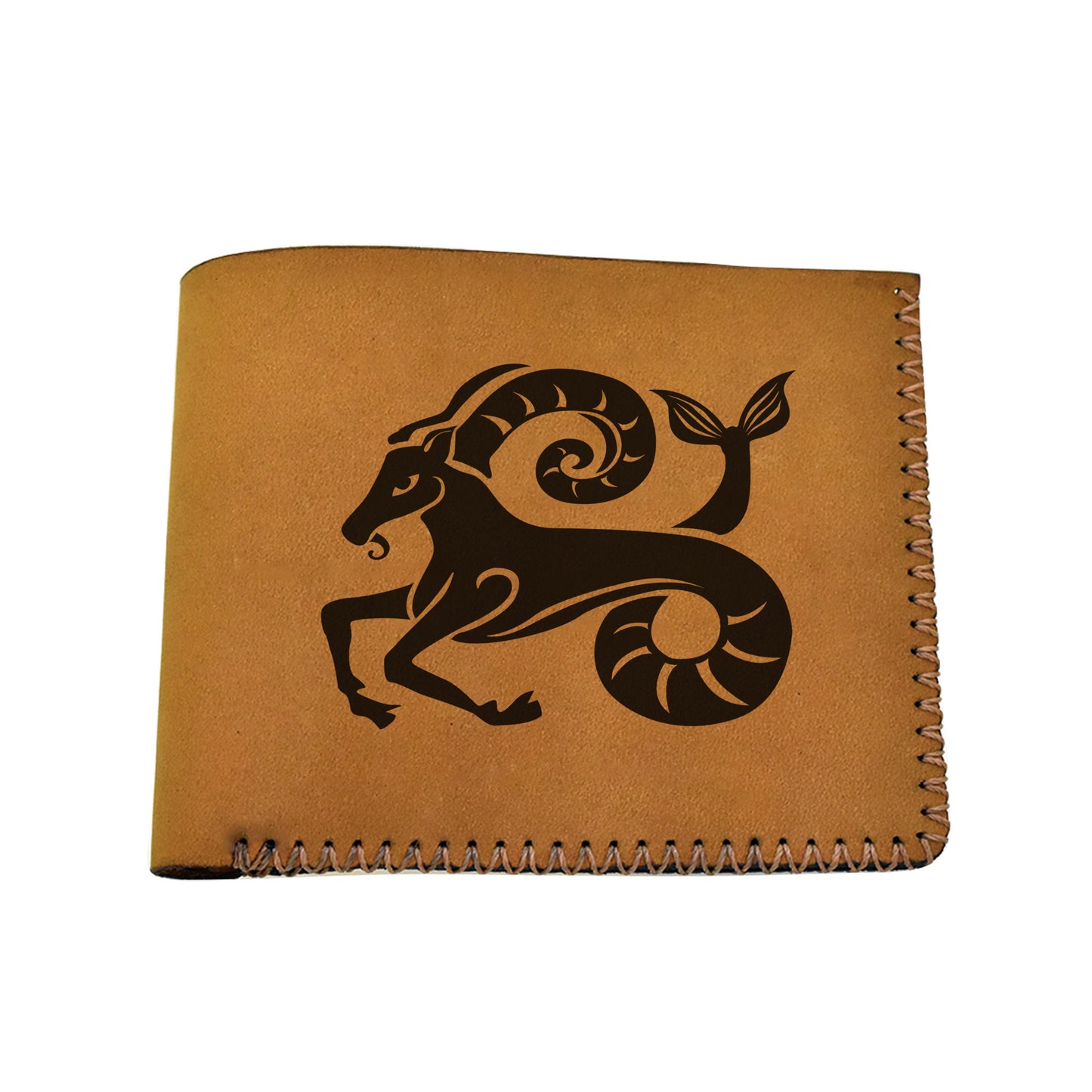 Men's Astrology Horoscope 1 Genuine Leather Blocking Bifold Wallet MHLT_02_BRN