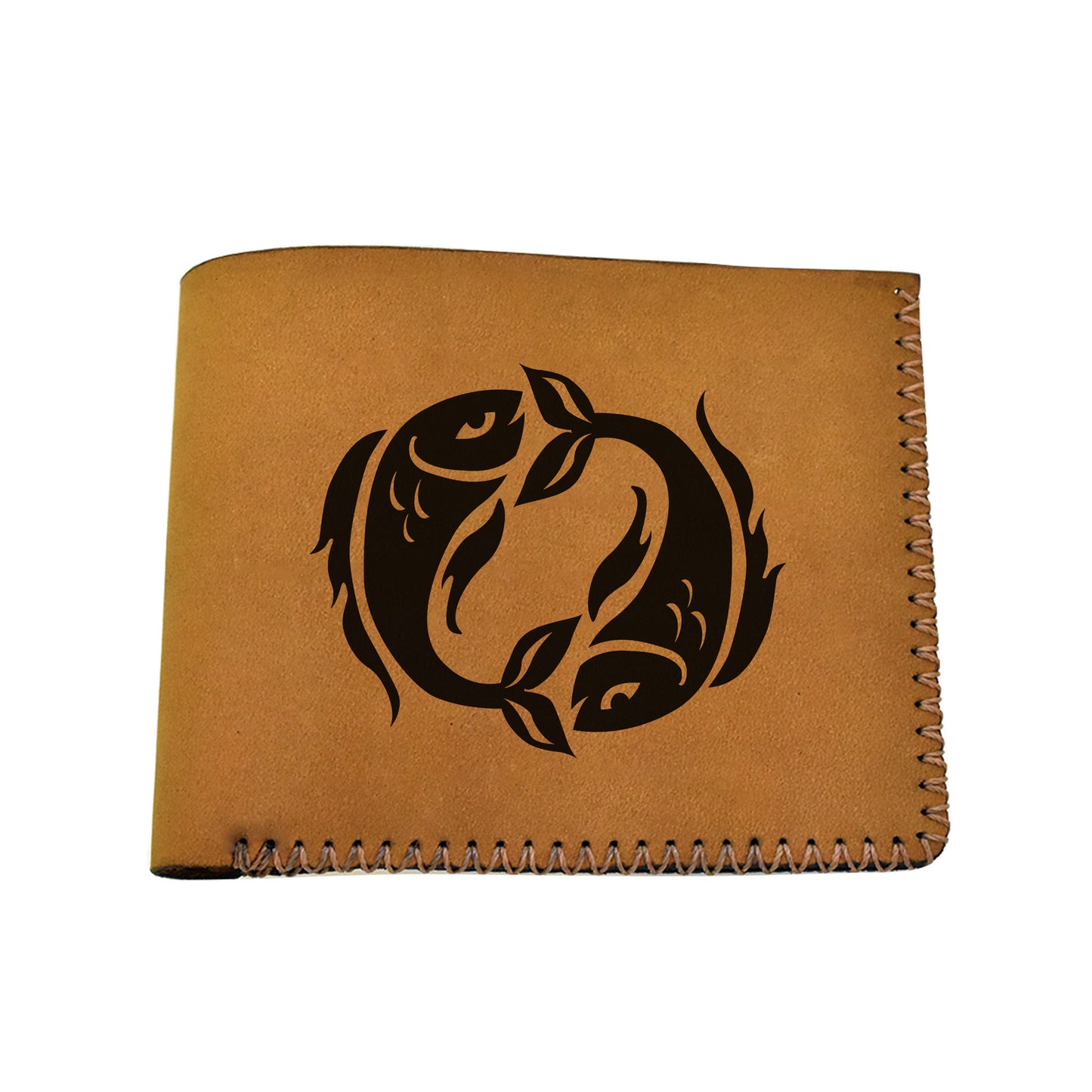 Men's Astrology Horoscope 1 Genuine Leather Blocking Bifold Wallet MHLT_02_BRN