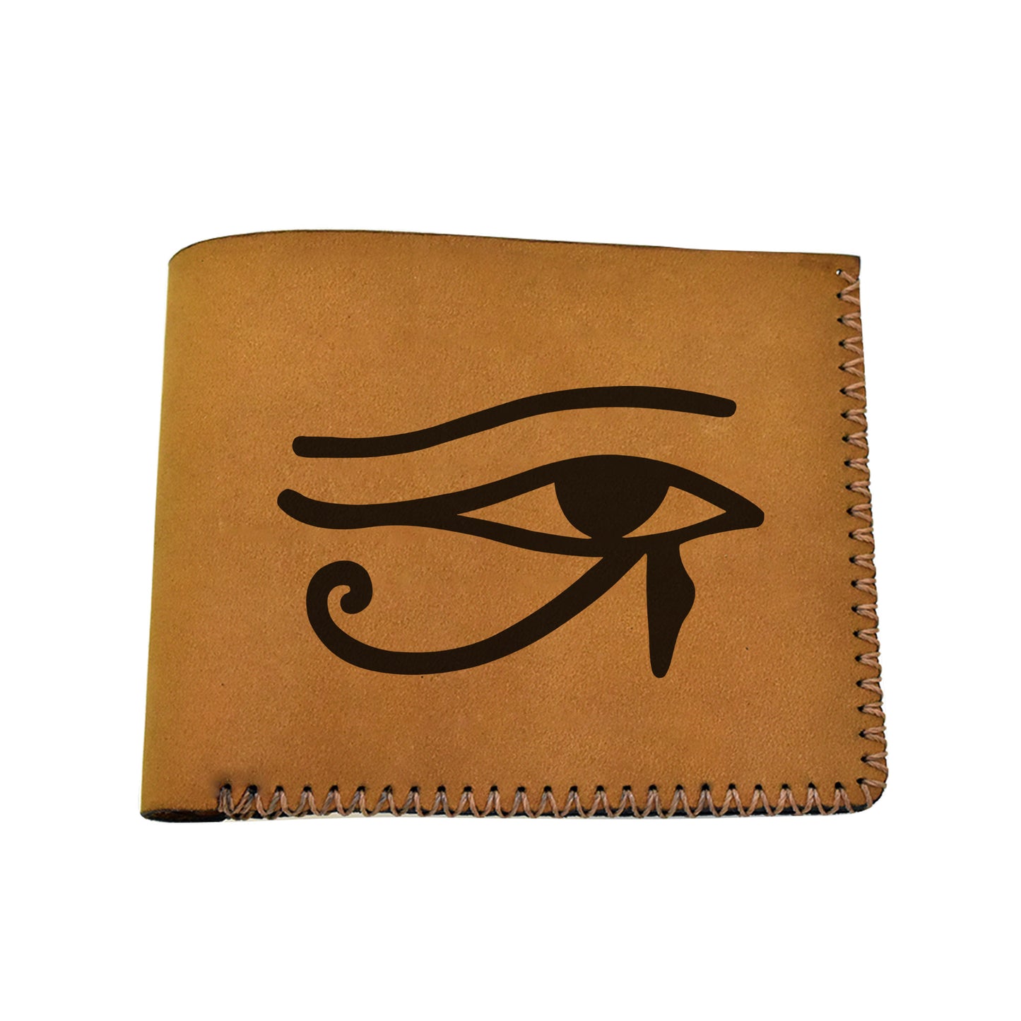 Men's The Eye Of Ra & Horus Genuine Leather Blocking Bifold Wallet MHLT_02_BRN