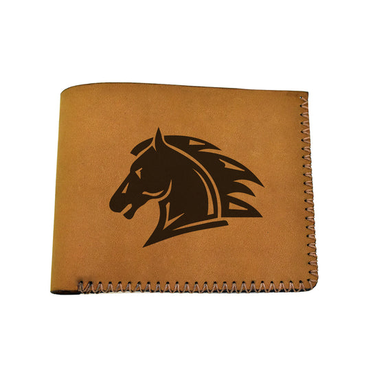 Men's Tribal Horse 1 Handmade Genuine Leather Blocking Bifold Wallet MHLT_02_BRN