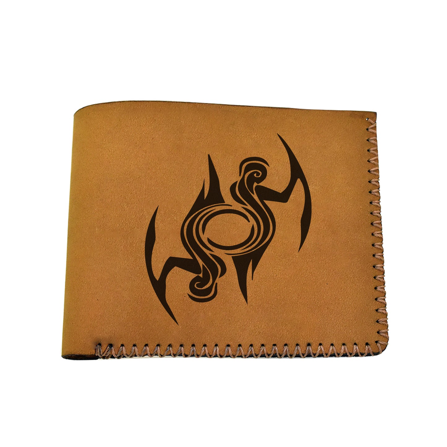 Men's Astrology Horoscope 2 Genuine Leather Blocking Bifold Wallet MHLT_02_BRN