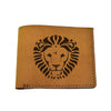 Men's Lion Tatoo Style Natural Genuine Leather Blocking Bifold Wallet MHLT_02_BRN