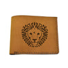 Men's Lion Tatoo Style Natural Genuine Leather Blocking Bifold Wallet MHLT_02_BRN
