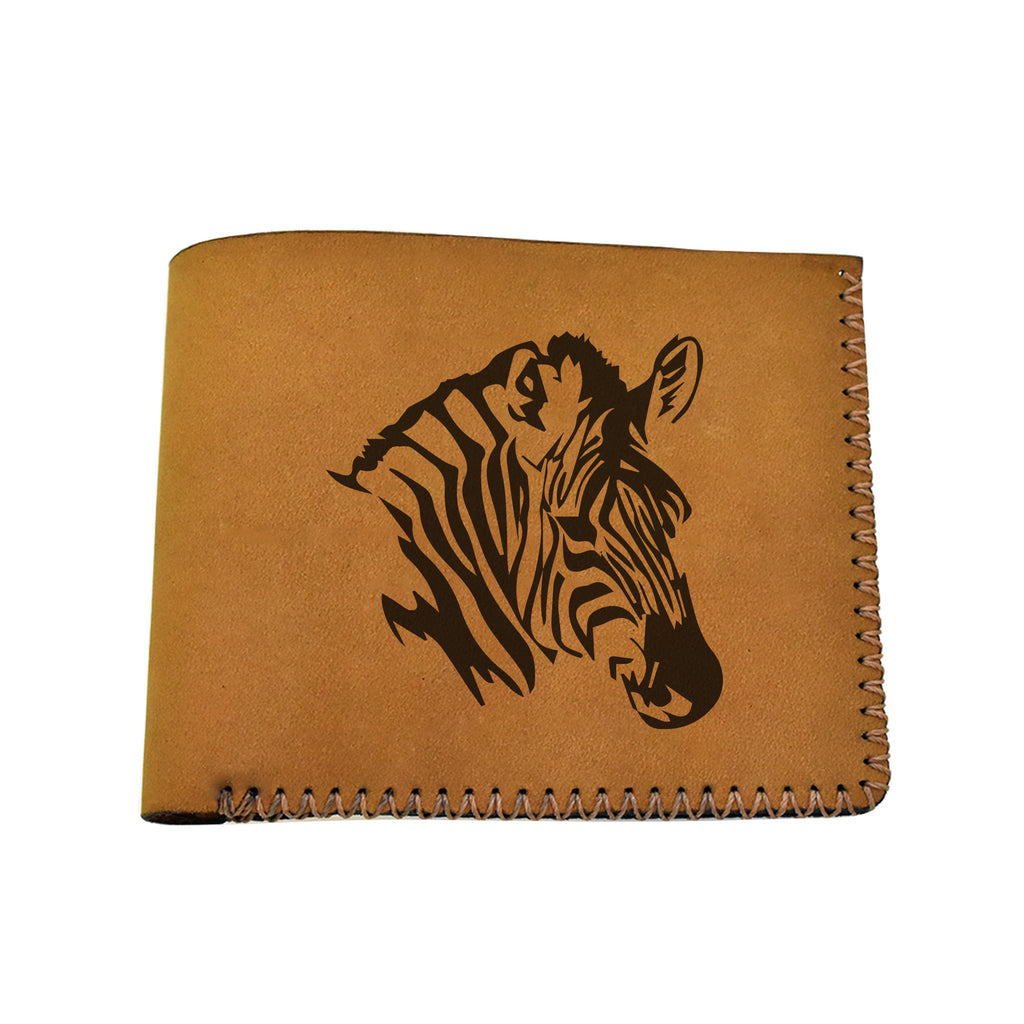 Men's Tribal Horse 2 Handmade Genuine Leather Blocking Bifold Wallet MHLT_02_BRN