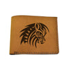 Men's Tribal Horse 2 Handmade Genuine Leather Blocking Bifold Wallet MHLT_02_BRN