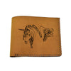 Men's Tribal Horse 2 Handmade Genuine Leather Blocking Bifold Wallet MHLT_02_BRN