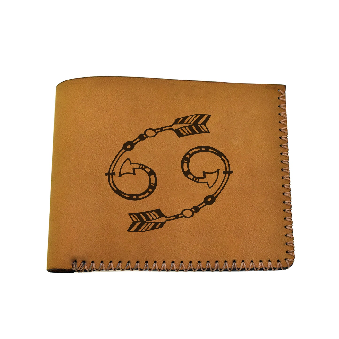 Men's Astrology Horoscope 3 Genuine Leather Blocking Bifold Wallet MHLT_02_BRN