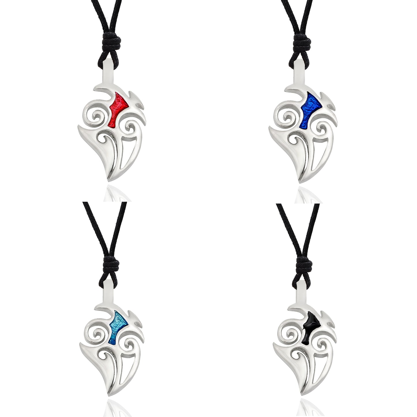 Maori Tatoo Design Silver Pewter Charm Necklace Pendant Jewelry