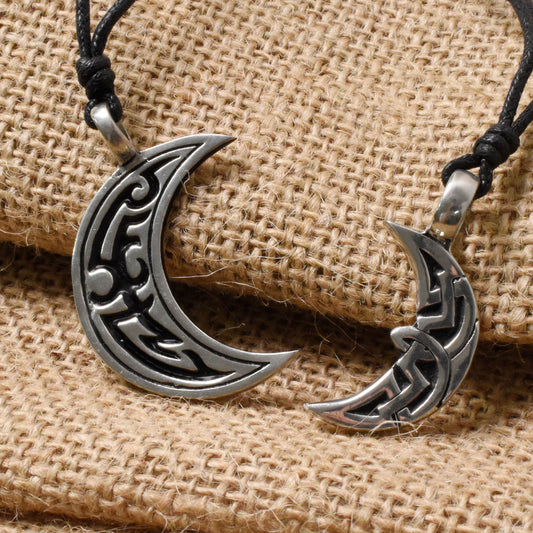 New Celtic Moon Silver Pewter Gold Brass Necklace Pendant Jewelry