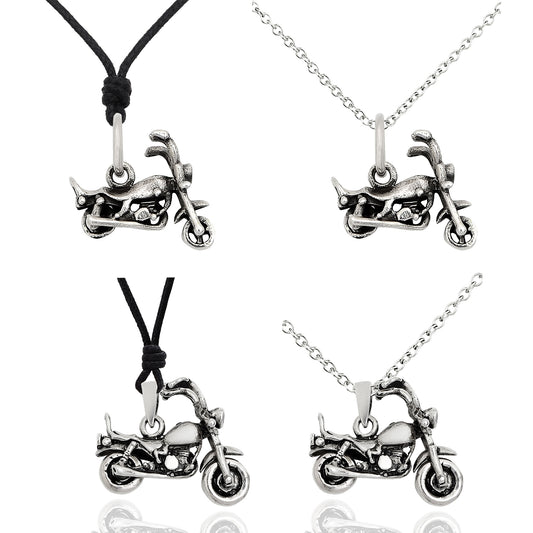 Motorcycle 92.5 Sterling Silver Silver Gold Brasss Necklace Pendant Jewelry