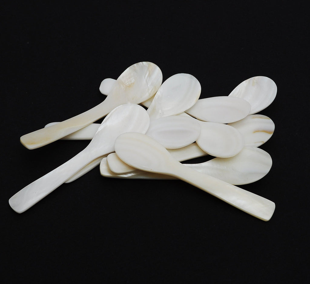 Mother of Pearl Shell Silverware Vietnam Organic Seashell Spice Dessert Spoon Small Sz