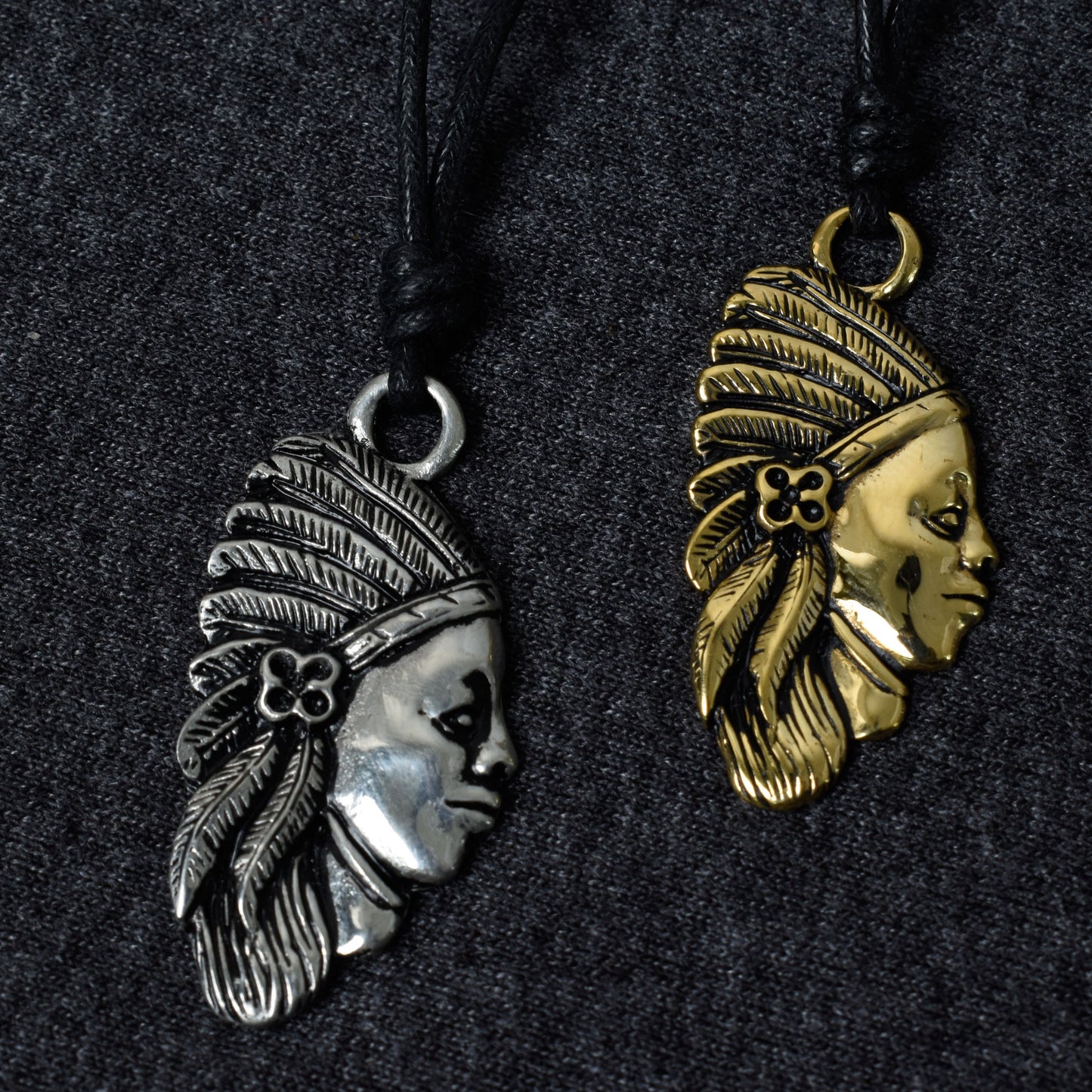 Unique Native American Indian Silver Pewter Gold Brass Necklace Pendant Jewelry