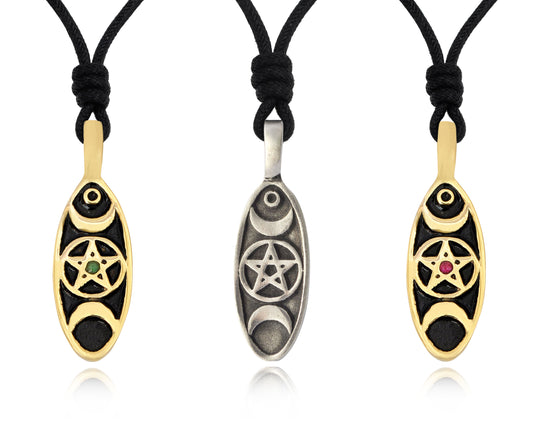 Lovely Pentagram Star Handmade Silver Pewter Gold Brass Necklace Pendant Jewelry