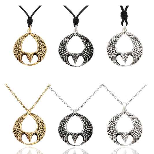 Spread Open Phoenix Wing Sterling Silver Brass Pewter Necklace Pendant Jewelry