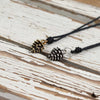 Pinecone Winter Flower 92.5Sterling Silver Brass Necklace Pendant Jewelry