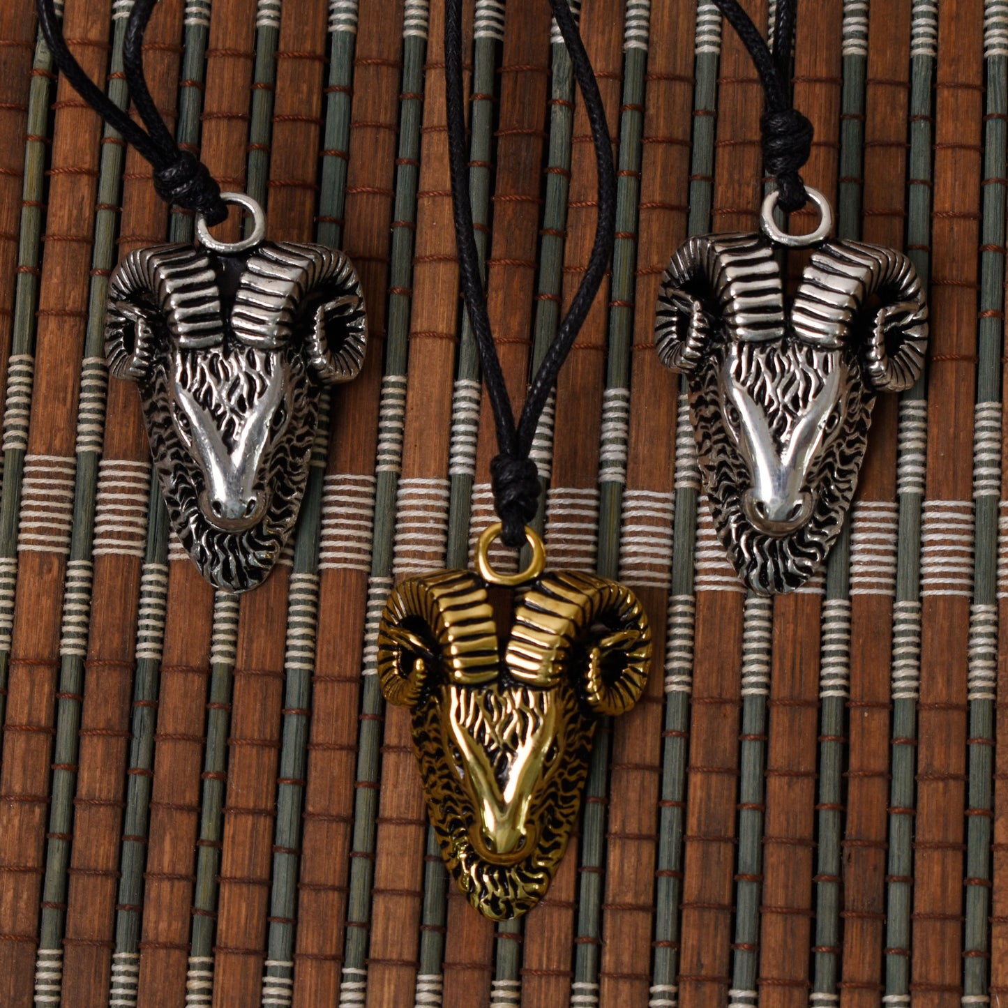 Ram Head Goat Baphomet Pagan God 92.5 Sterling Silver Necklace Pendant Jewelry