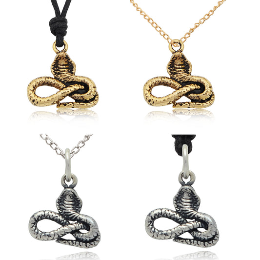 Year of the Snake Handmade Sterling-silver Gold Brass Necklace Pendant Jewelry