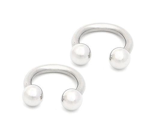 1 Horseshoe Stainless Curved Circular Barbell Ball Earrings Body Piercing Jewelry