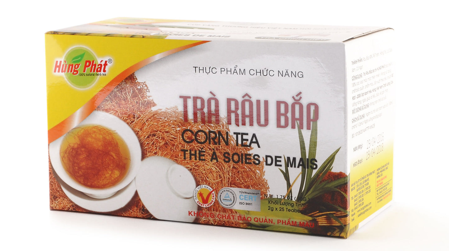 Hung Phat Silk Corn Tea Tra Sam Rau Bap Male Female Urinary Yeast Kidney Cleanser 25 Bags 1 Box