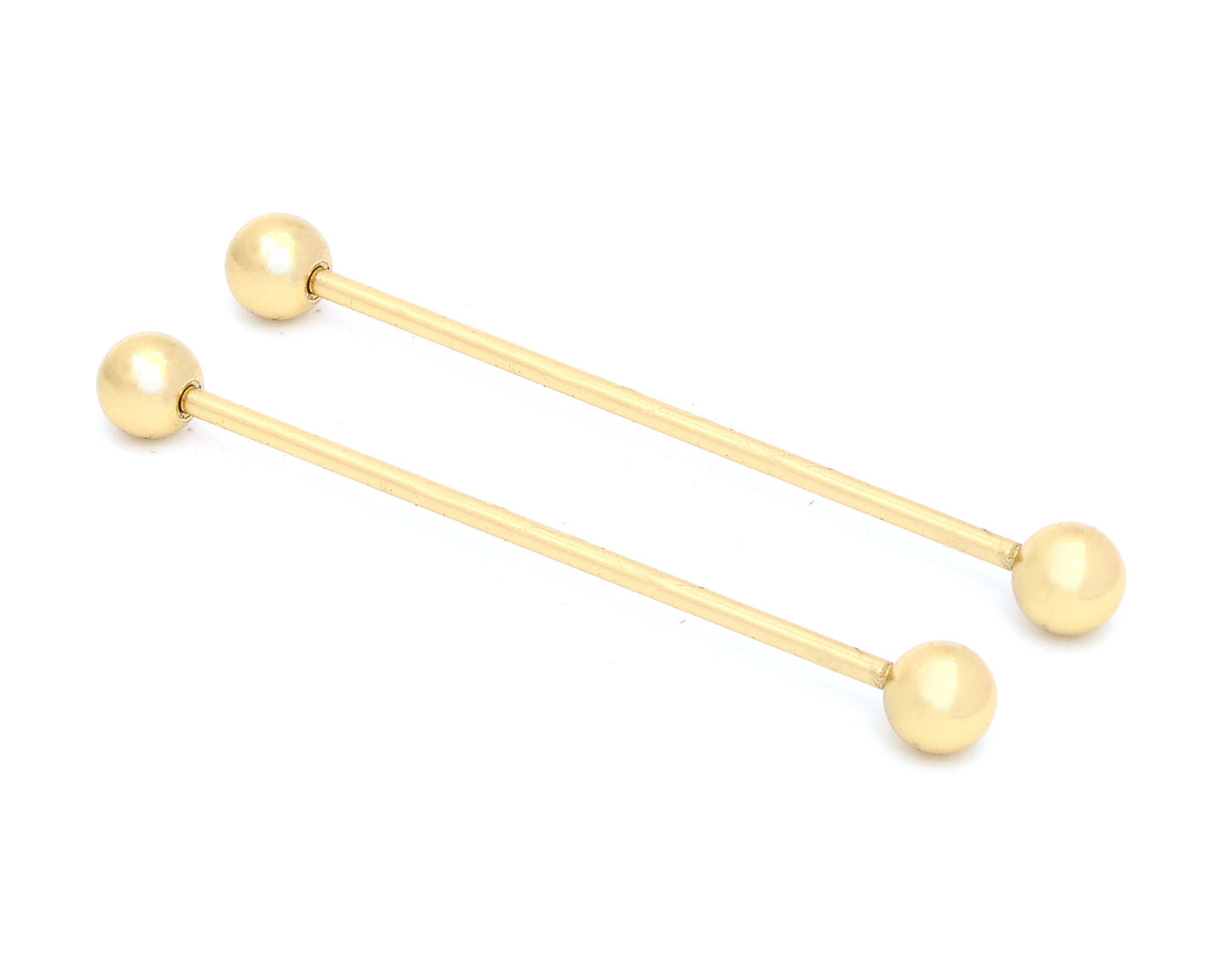 1 Yellow Stainless Steel Internally Threaded Industrial Barbell Ear Piercing Body Piercing Jewelry