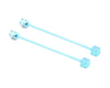1 Light Blue Stainless Steel Dice Studs Internally Threaded Industrial Barbell Ear Piercing