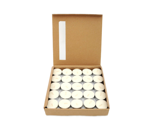 Stark White Unscented High Quality Wax Blend Tea Light Candles