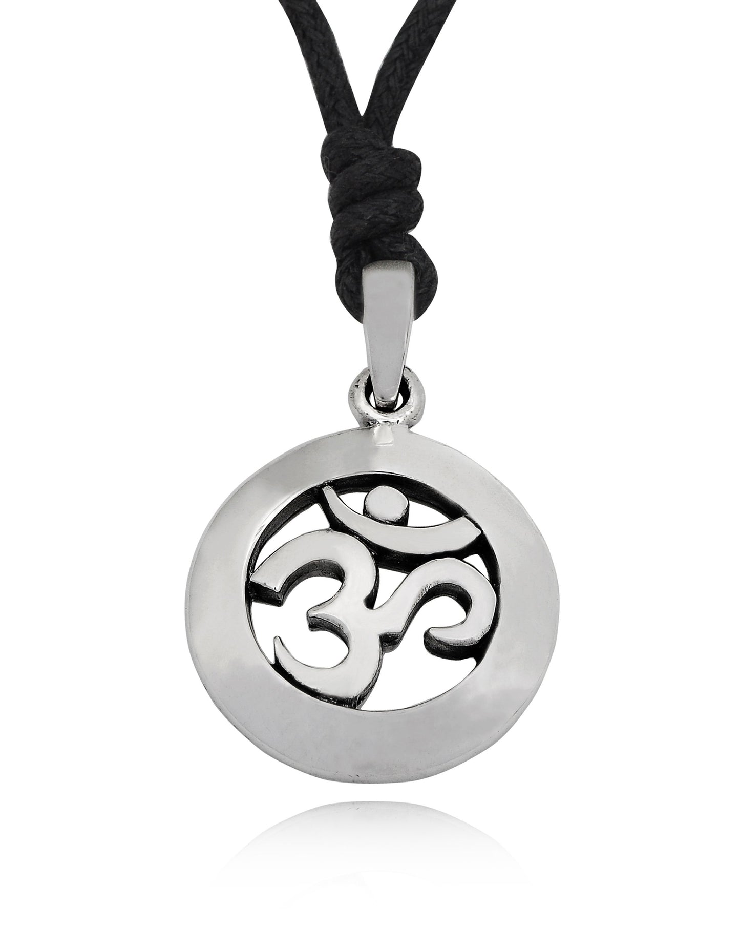 Trendy Hindu Om Ohm 92.5 Sterling Silver Brass Pewter Charm Necklace Pendant Jewelry