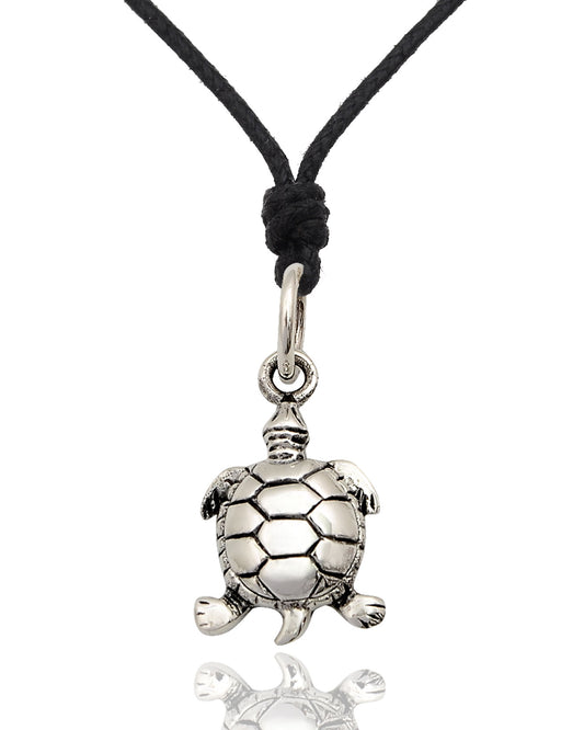 Turtle Tortoise Wildlife 92.5 Sterling Silver Necklace Pendant