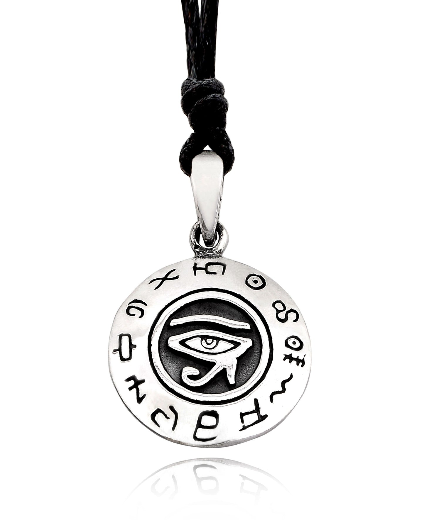 Egyptian Eye of Ra Horus Silver Pewter Gold Brass Charm Necklace Pendant Jewelry