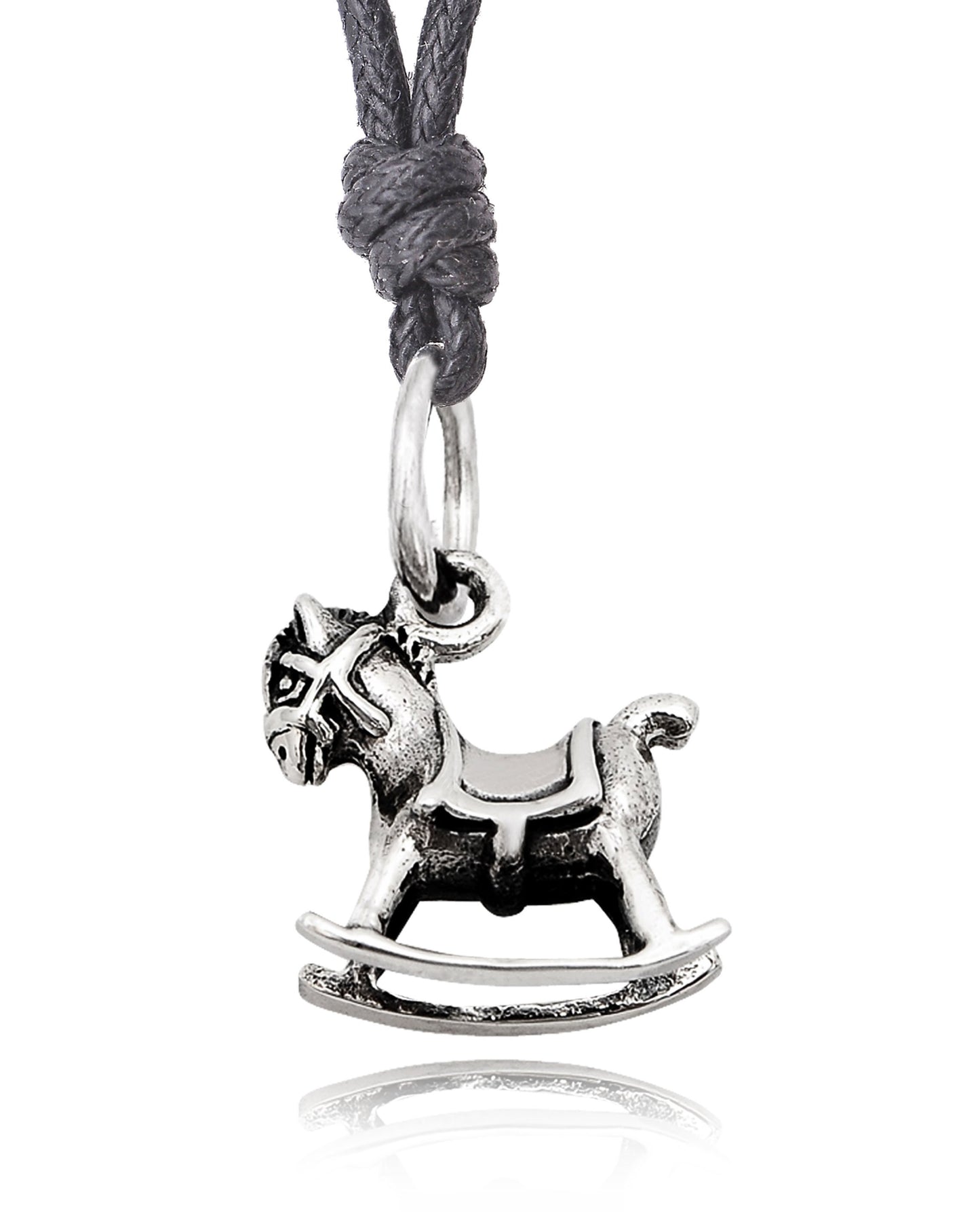 New Rocking Horse Toy Charm 92.5 Sterling Silver Brass Necklace Pendant Jewelry