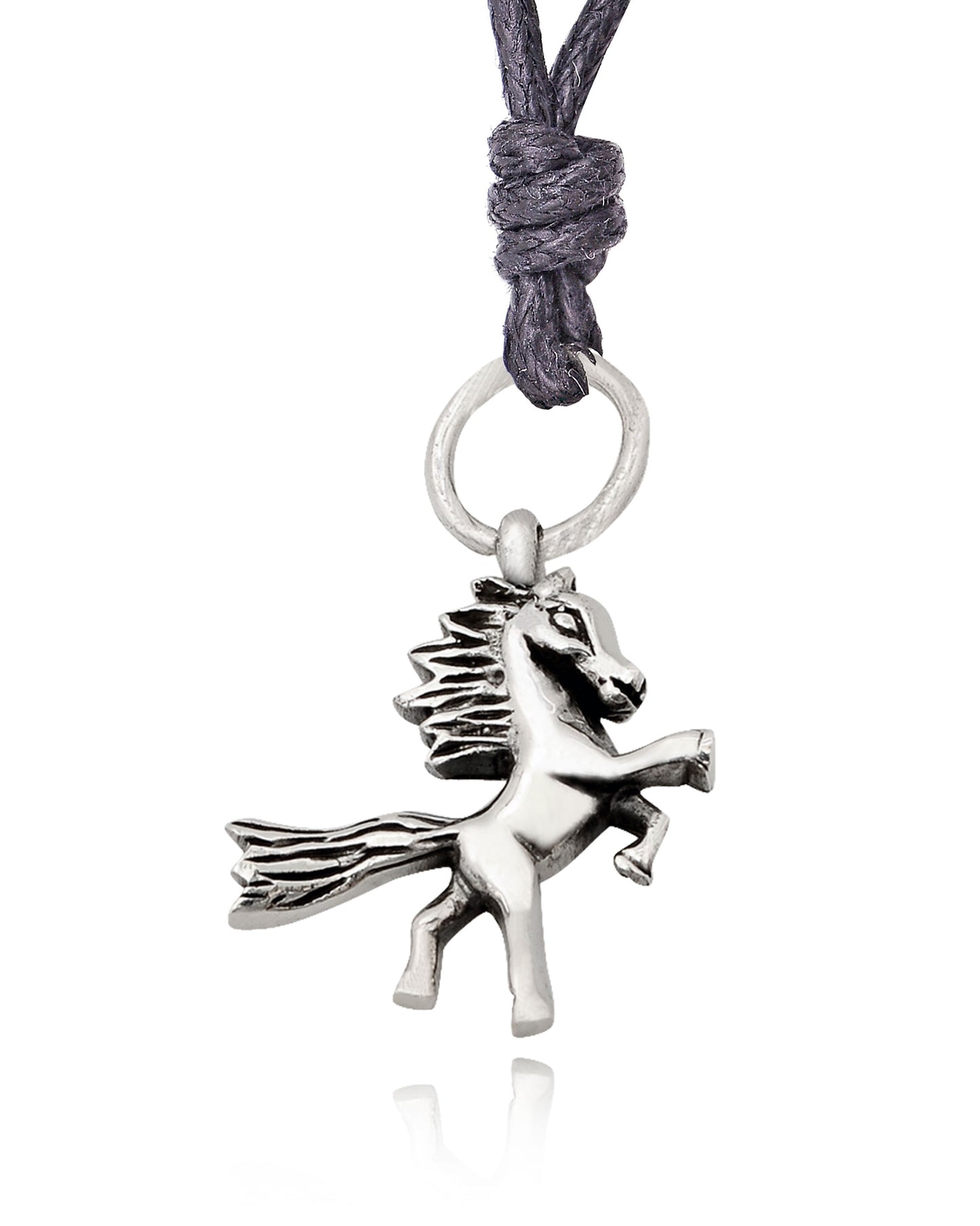 Horse Wild Stallion 92.5 Sterling Silver Pewter Charm Necklace Pendant Jewelry