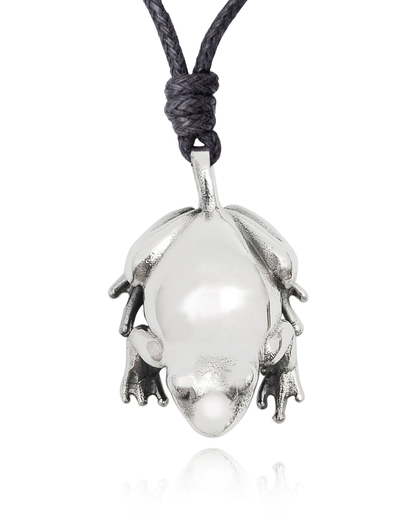 Cute Frog 92.5 Sterling Silver Charm Necklace Pendant Jewelry