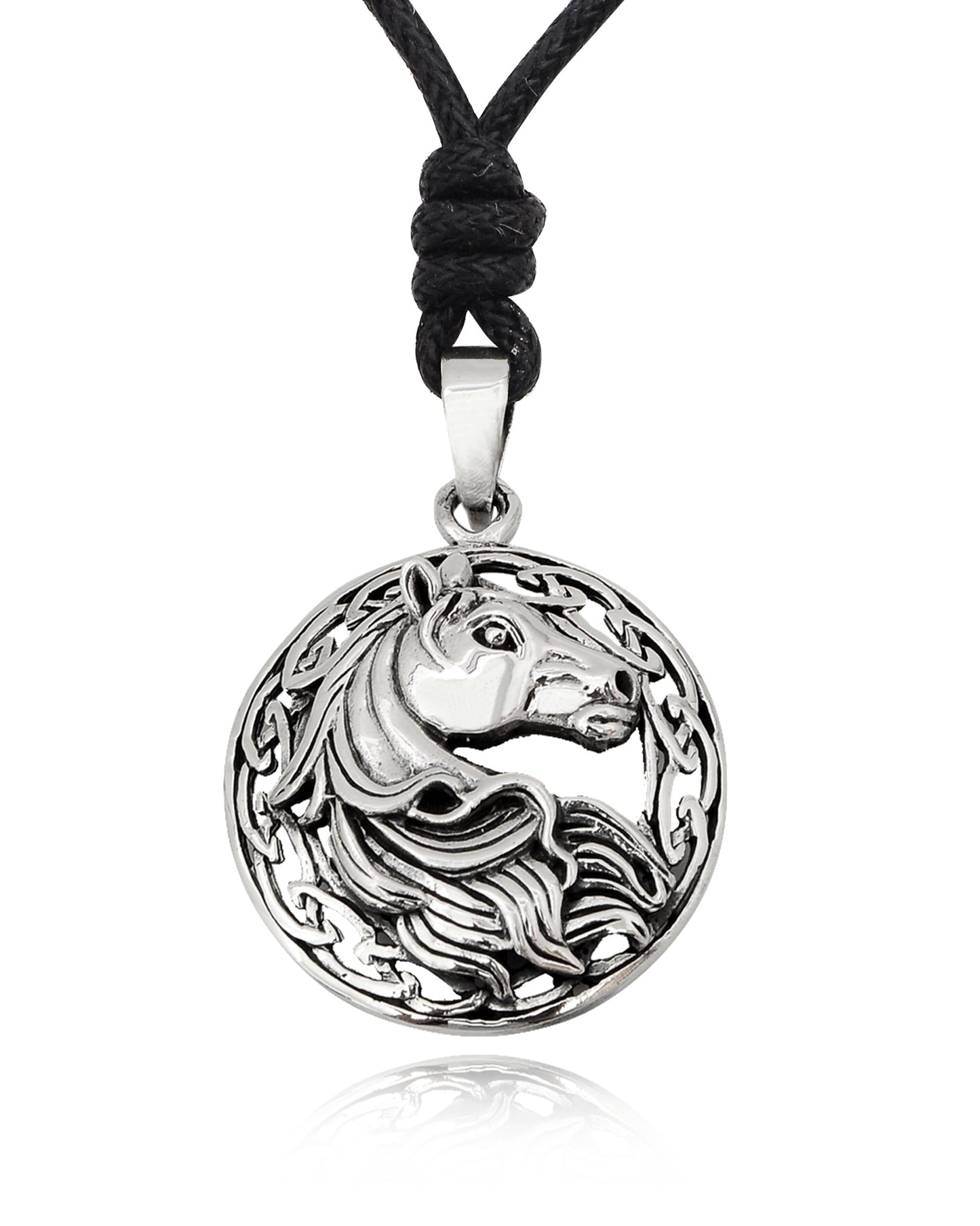 Celtic Horse 92.5 Sterling Silver Gold Brass Charm Necklace Pendant Jewelry