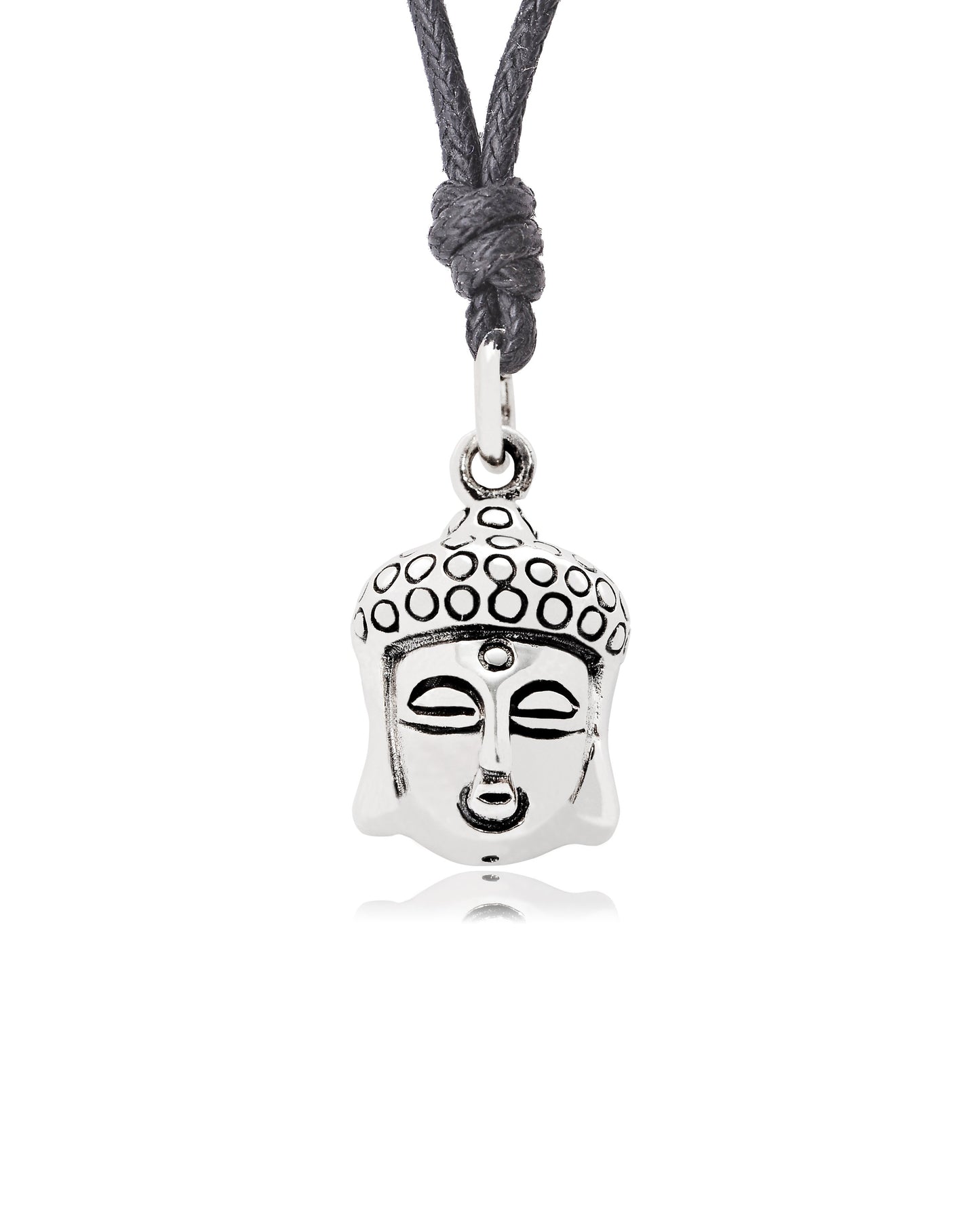Buddha Head Yoga Meditation Silver Pewter Brass Charm Necklace Pendant Jewelry