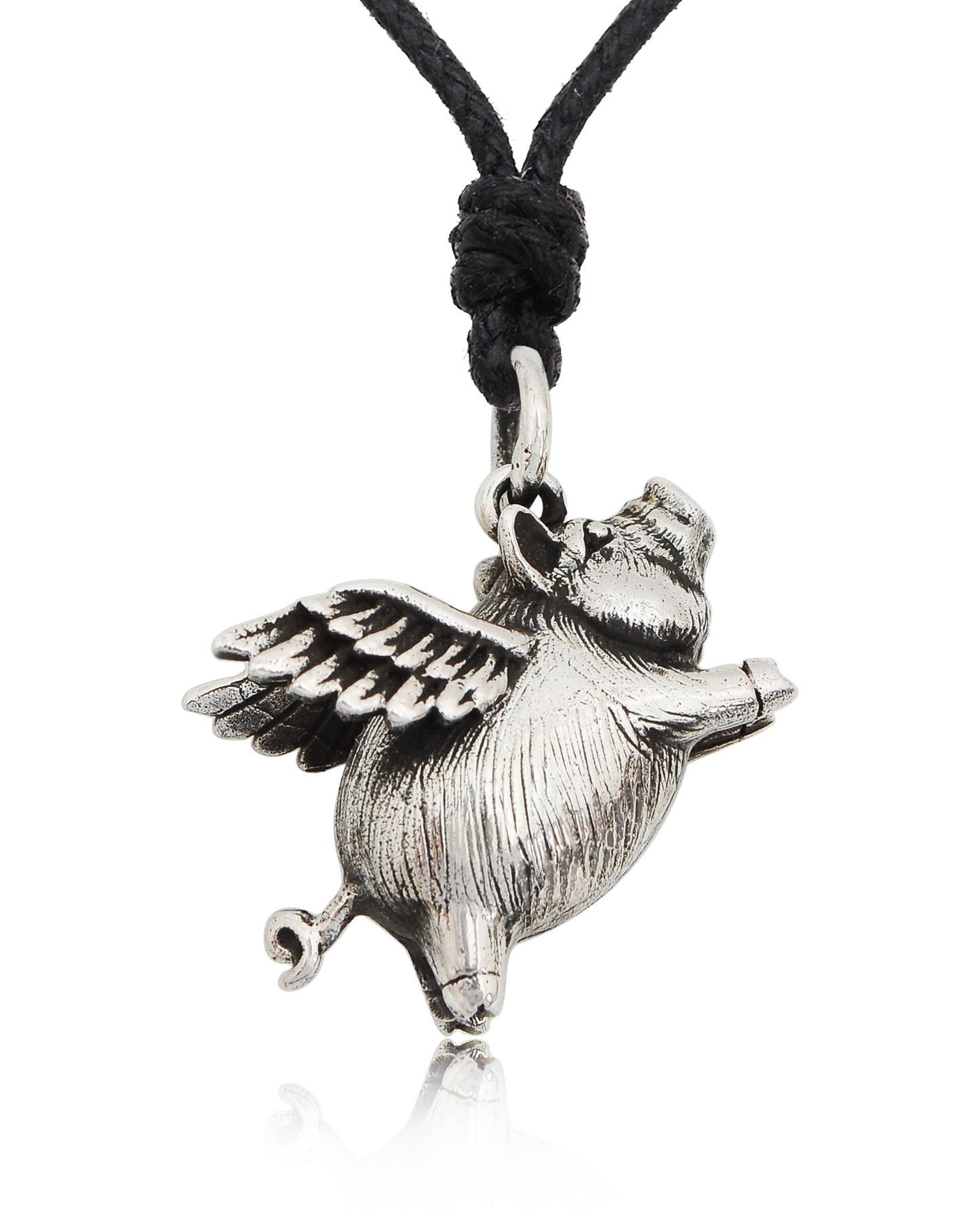 Tiny Lovely Pig 92.5 Sterling Silver Pewter Brass Charm Necklace Pendant Jewelry