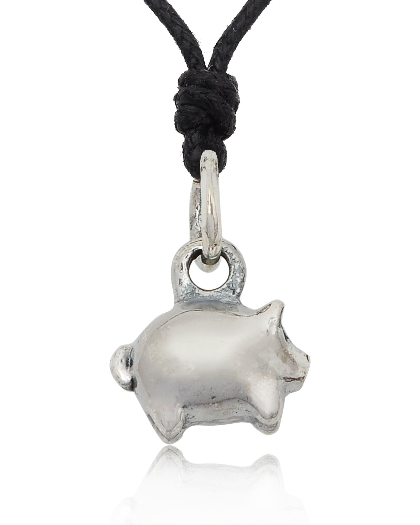 Detailed Pig's Head 92.5 Sterling Silver Pewter Brass Necklace Pendant Jewelry