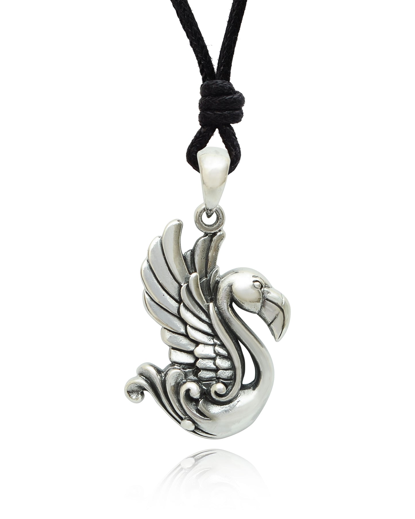 Flamingo Wings Spread 92.5 Sterling Silver Pewter Brass Necklace Pendant Jewelry