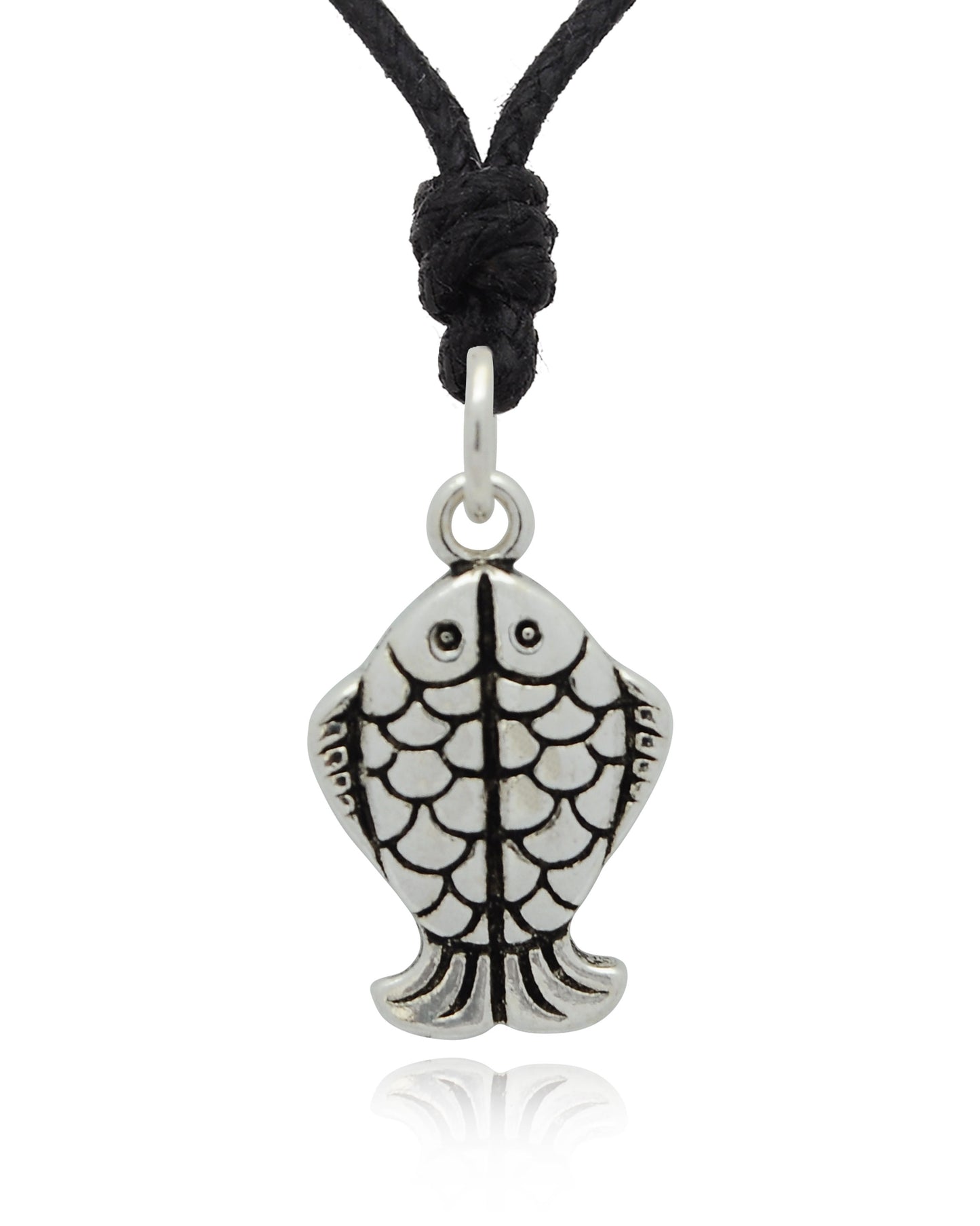 Fish Couple 92.5 Sterling Silver Pewter Brass Charm Necklace Pendant Jewelry