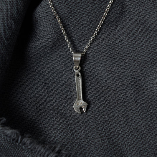 Adjustable Spanner 92.5 Sterling Silver Necklace Pendant Jewelry