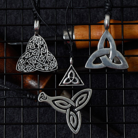 Trilogy Triquetra Silver Pewter Charm Necklace Pendant Jewelry