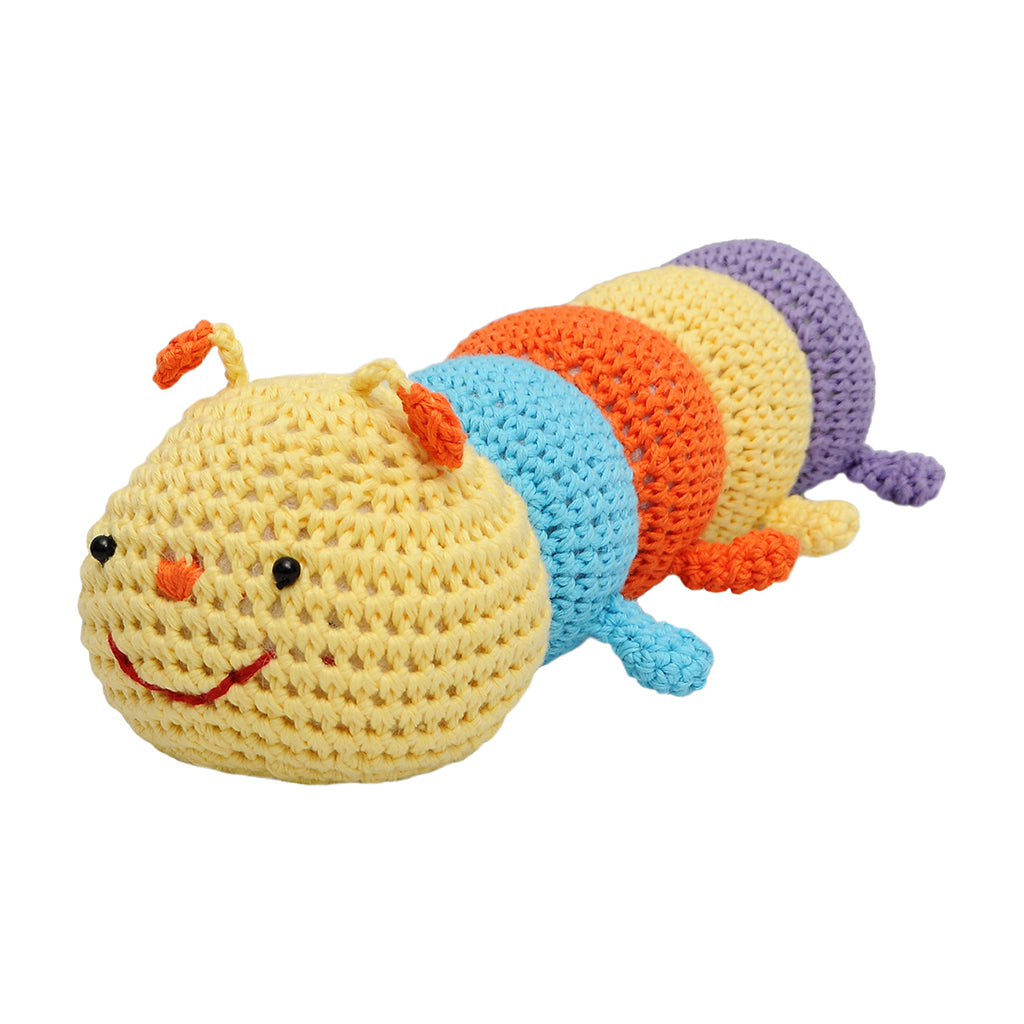 Multicolor Worm Handmade Amigurumi Stuffed Toy Knit Crochet Doll VAC