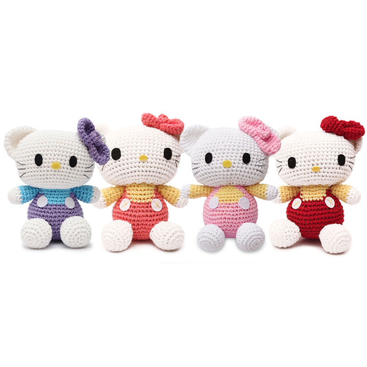 Pink Cute Kitty Handmade Amigurumi Stuffed Toy Knit Crochet Doll VAC